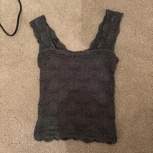 Free People Women's Grey and Black Vests-tanks-cami